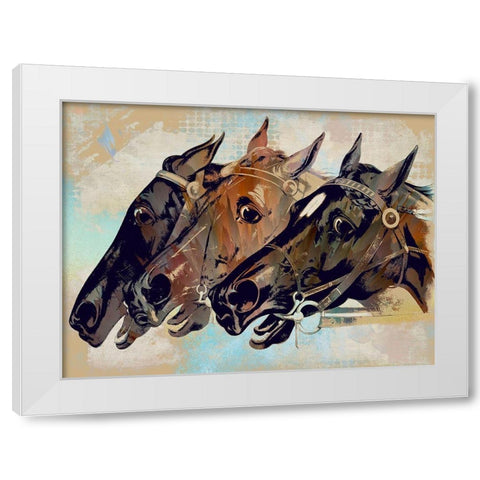Win Place Show White Modern Wood Framed Art Print by Bolokofsky, Ronald