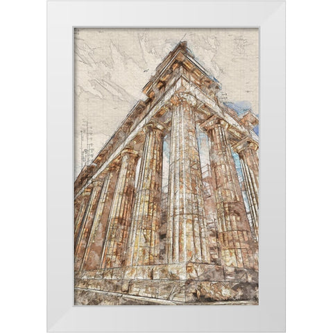 Acropolis III White Modern Wood Framed Art Print by Bolokofsky, Ronald
