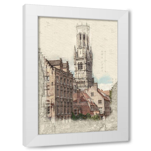Belfry Tower White Modern Wood Framed Art Print by Bolokofsky, Ronald