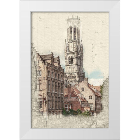 Belfry Tower White Modern Wood Framed Art Print by Bolokofsky, Ronald