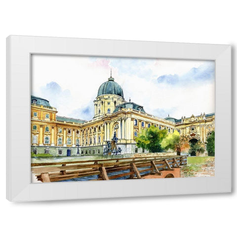 Budapest Castle I White Modern Wood Framed Art Print by Bolokofsky, Ronald