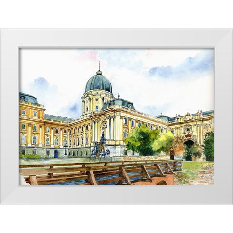 Budapest Castle I White Modern Wood Framed Art Print by Bolokofsky, Ronald