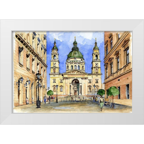 Budapest Chapel White Modern Wood Framed Art Print by Bolokofsky, Ronald