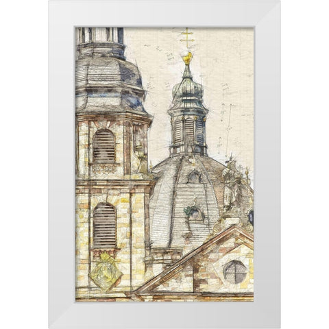 Church Tower White Modern Wood Framed Art Print by Bolokofsky, Ronald
