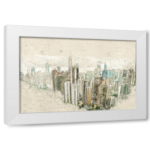 Hong Kong White Modern Wood Framed Art Print by Bolokofsky, Ronald