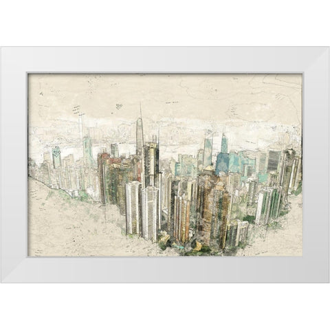 Hong Kong White Modern Wood Framed Art Print by Bolokofsky, Ronald