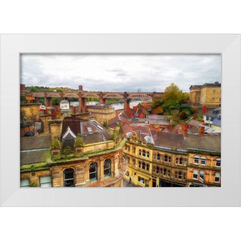 Paris City View White Modern Wood Framed Art Print by Bolokofsky, Ronald