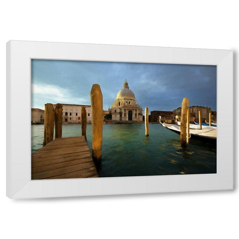 Basilica Santa Maria della Salute White Modern Wood Framed Art Print by Bolokofsky, Ronald