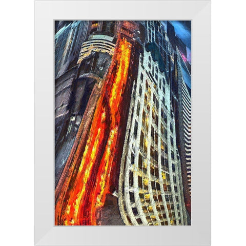 Big City View I White Modern Wood Framed Art Print by Bolokofsky, Ronald
