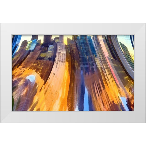 Big City View II White Modern Wood Framed Art Print by Bolokofsky, Ronald