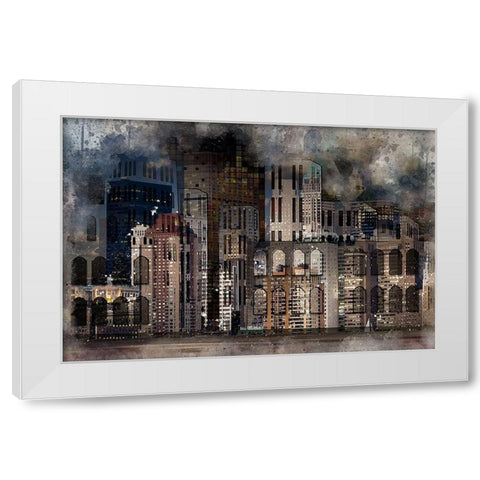 City On the Bay White Modern Wood Framed Art Print by Bolokofsky, Ronald
