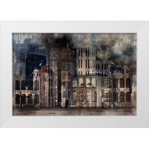 City On the Bay White Modern Wood Framed Art Print by Bolokofsky, Ronald