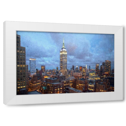 Empire Skyline White Modern Wood Framed Art Print by Bolokofsky, Ronald