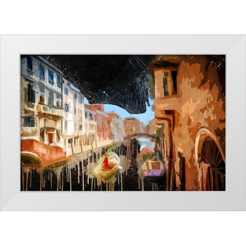 Evening On the Canal  White Modern Wood Framed Art Print by Bolokofsky, Ronald