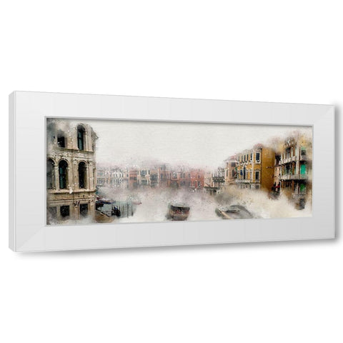 Fog On the Canal White Modern Wood Framed Art Print by Bolokofsky, Ronald