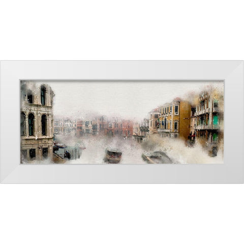 Fog On the Canal White Modern Wood Framed Art Print by Bolokofsky, Ronald