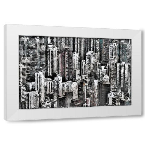Hong Kong White Modern Wood Framed Art Print by Bolokofsky, Ronald