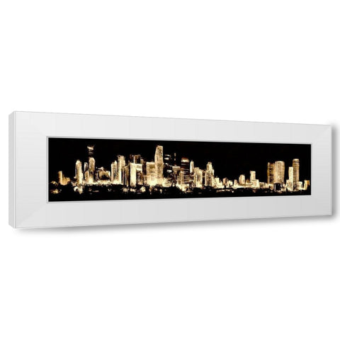 Lit Up Skyline White Modern Wood Framed Art Print by Bolokofsky, Ronald