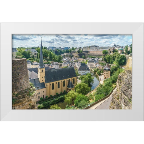 Luxembourg View White Modern Wood Framed Art Print by Bolokofsky, Ronald