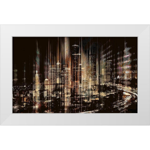 Midnight Skyline White Modern Wood Framed Art Print by Bolokofsky, Ronald