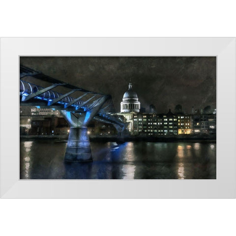 Millenium Bridge White Modern Wood Framed Art Print by Bolokofsky, Ronald
