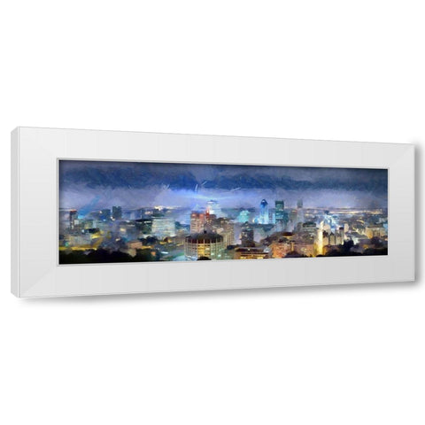 Montreal White Modern Wood Framed Art Print by Bolokofsky, Ronald