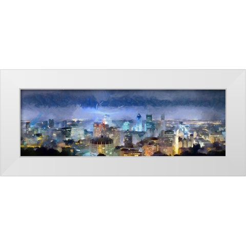 Montreal White Modern Wood Framed Art Print by Bolokofsky, Ronald