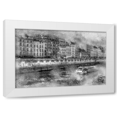 Paris On the Seine White Modern Wood Framed Art Print by Bolokofsky, Ronald