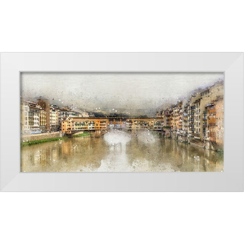 Ponte Vecchio II White Modern Wood Framed Art Print by Bolokofsky, Ronald