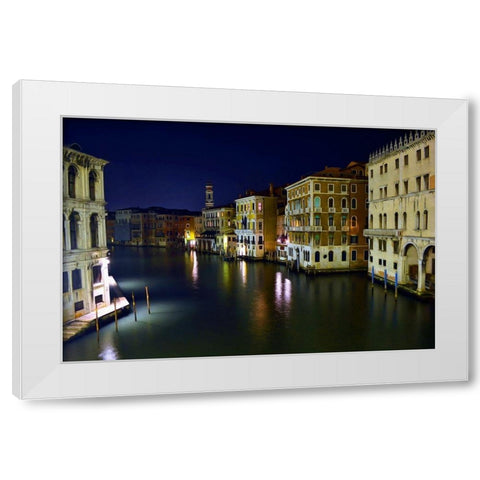 Quiet Night on the Grand Canal White Modern Wood Framed Art Print by Bolokofsky, Ronald