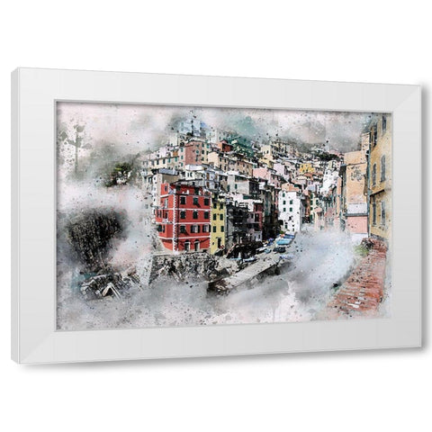 Riomaggiore White Modern Wood Framed Art Print by Bolokofsky, Ronald