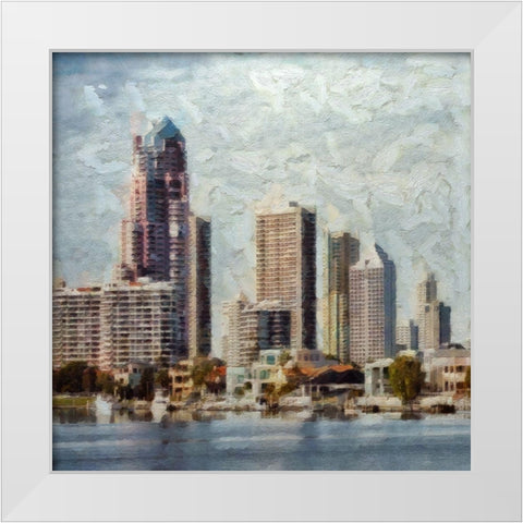 Surfers Paradise Square I White Modern Wood Framed Art Print by Bolokofsky, Ronald
