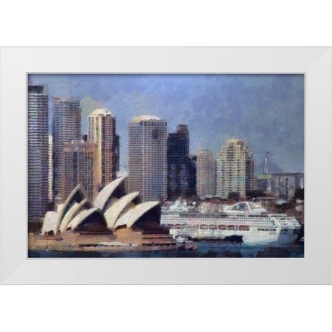 Sydney Harbor White Modern Wood Framed Art Print by Bolokofsky, Ronald