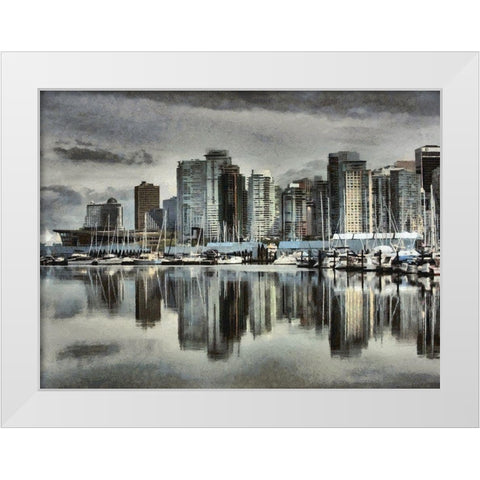 Vancouver Skyline White Modern Wood Framed Art Print by Bolokofsky, Ronald