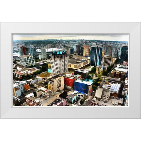 Vancouver White Modern Wood Framed Art Print by Bolokofsky, Ronald