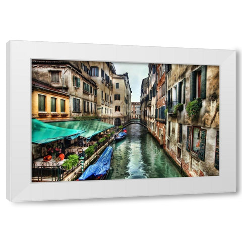 Venice CafÃ© II White Modern Wood Framed Art Print by Bolokofsky, Ronald