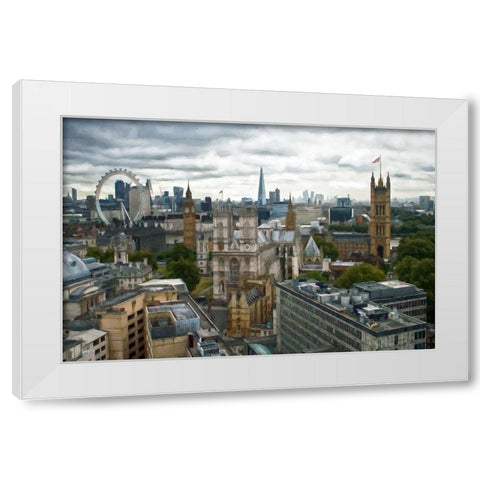 Westminster London White Modern Wood Framed Art Print by Bolokofsky, Ronald