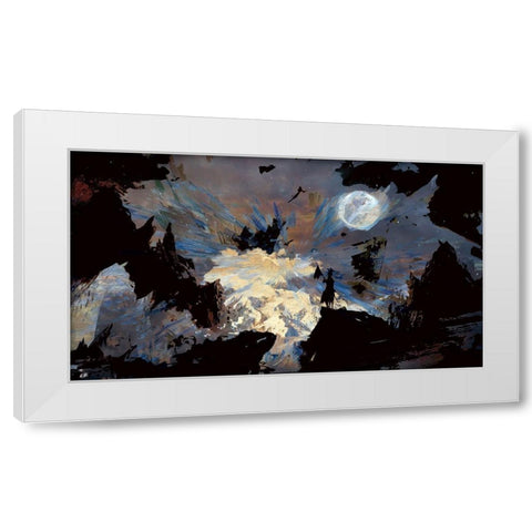 Alone On A Hill White Modern Wood Framed Art Print by Bolokofsky, Ronald