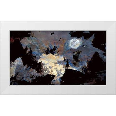 Alone On A Hill White Modern Wood Framed Art Print by Bolokofsky, Ronald