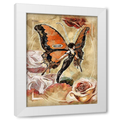 Butterflies Are Free White Modern Wood Framed Art Print by Bolokofsky, Ronald