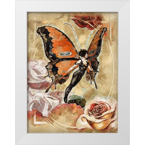 Butterflies Are Free White Modern Wood Framed Art Print by Bolokofsky, Ronald
