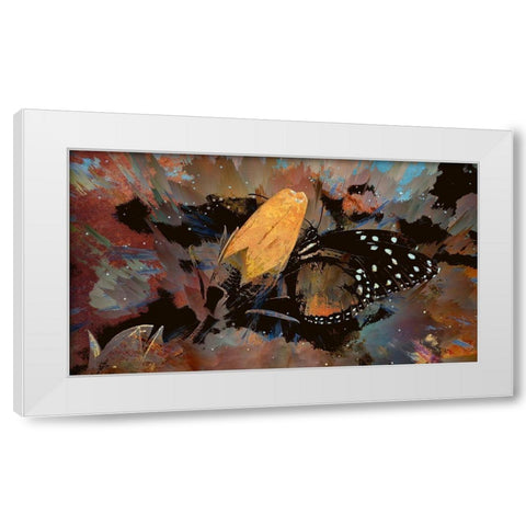 Butterfly On A Rosebud White Modern Wood Framed Art Print by Bolokofsky, Ronald