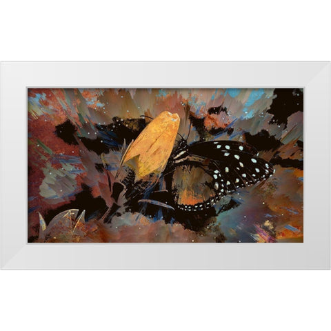 Butterfly On A Rosebud White Modern Wood Framed Art Print by Bolokofsky, Ronald