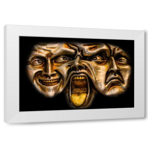 Golden Expressions White Modern Wood Framed Art Print by Bolokofsky, Ronald