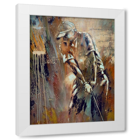 His Stroke White Modern Wood Framed Art Print by Bolokofsky, Ronald