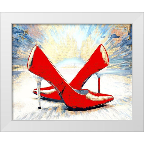 Hot Red Pumps White Modern Wood Framed Art Print by Bolokofsky, Ronald