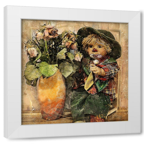 Little Clown White Modern Wood Framed Art Print by Bolokofsky, Ronald