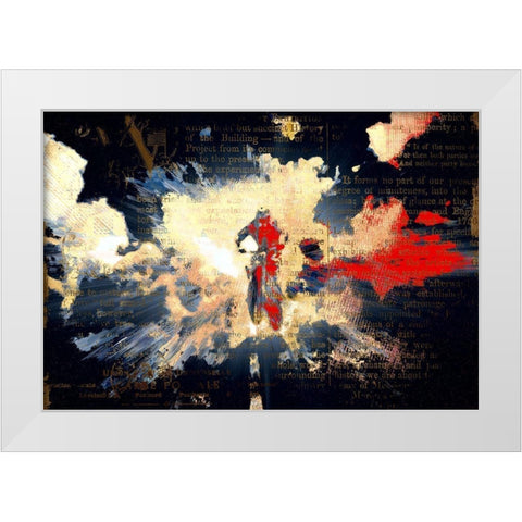 MotoCross Racer White Modern Wood Framed Art Print by Bolokofsky, Ronald