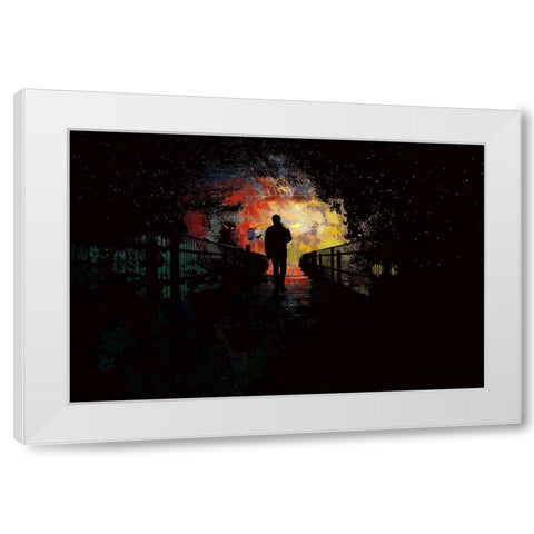 Night Shadows White Modern Wood Framed Art Print by Bolokofsky, Ronald