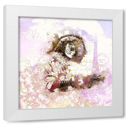 Paris Masquerade II White Modern Wood Framed Art Print by Bolokofsky, Ronald